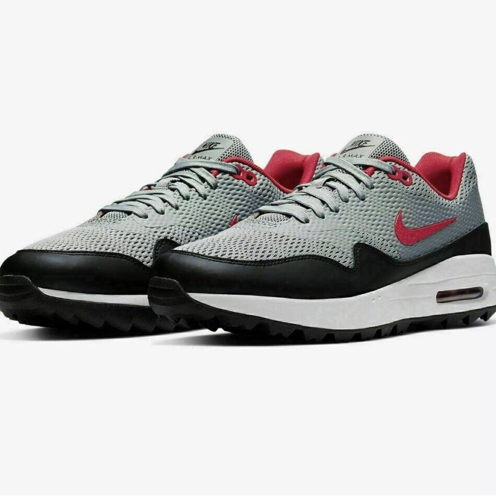 Nike Air Max 1 G Men’s spikeless Golf Shoes Gray Red White NEW CI7576-002